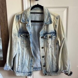 Sabo Skirt Denim Jacket with Faded Blue Wash- Small